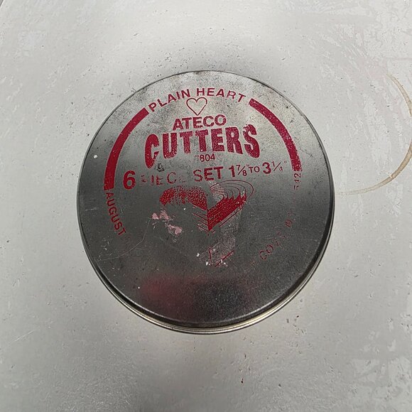 Ateco Metal Heart Cutters 6 Piece Set Cookies Sandwiches Hors d'Oeuvres - Picture 5 of 6